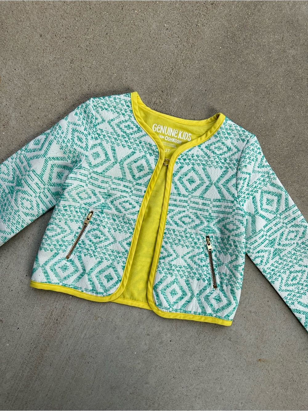Geometric Aztec Patterned Girls Jacket - Picture 2 of 5